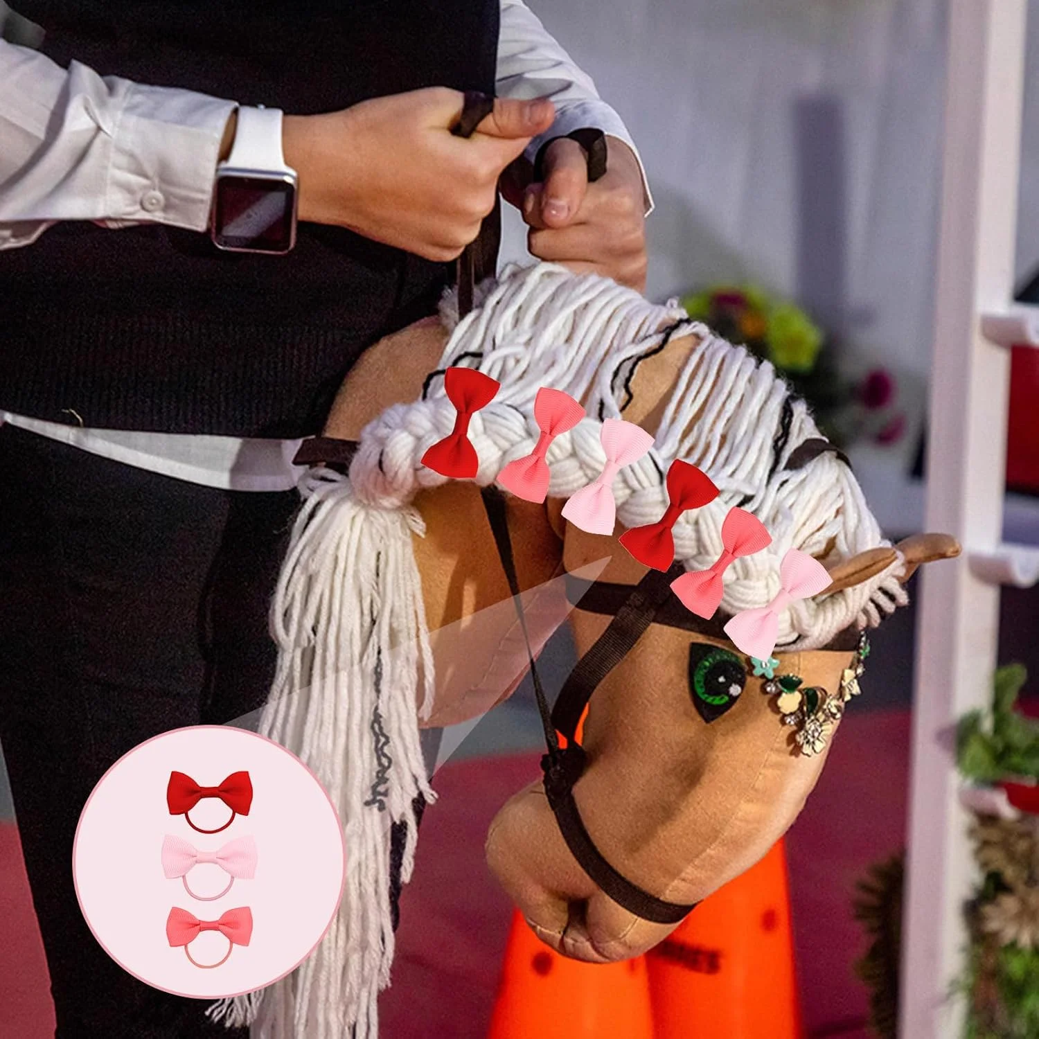 بسته 24 عددی لوازم جانبی اسباب بازی اسب، پاپیون با کش مو، تزئین گره پروانه ای در سه رنگ، پاپیون حیوانات خانگی، لوازم جانبی برای موهای بلند اسب، حیوانات خانگی، سگ ها، گربه ها، توله سگ ها