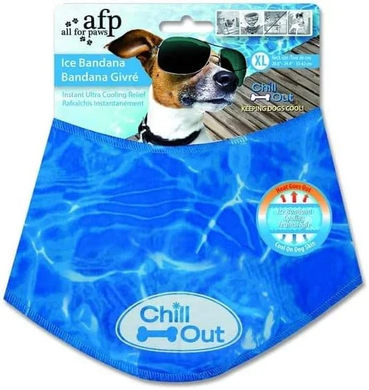 دستمال گردن خنک کننده سگ آل فور پاوز، دستمال گردن یخی سگ، آبی، ایکس لارج (دور گردن 53-62 سانتی متر)