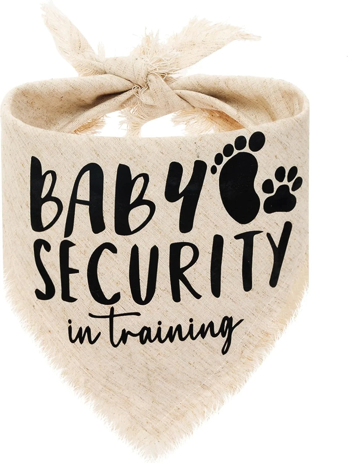 دستمال گردن سگ با طرح بامزه "حفاظت از کودک در حال آموزش". ایده آل برای اعلام بارداری و جشن تعیین جنسیت، ایجاد فضایی گرم و صمیمی.