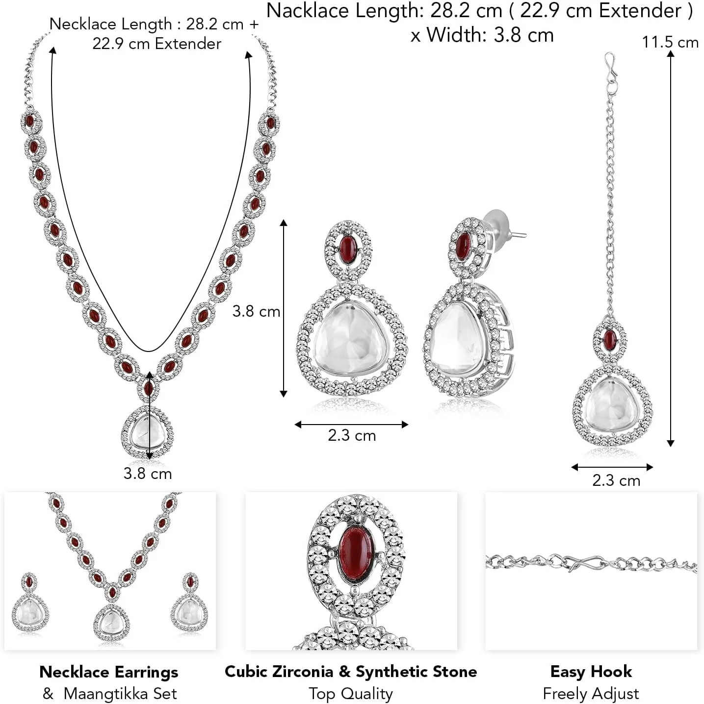 ست گردنبند، گوشواره و مانگ تیکا زنانه طرح سنگ مصنوعی و نگین دار زرشکی، زیورآلات قومی اهلی ست گردنبند، گوشواره و مانگ تیکا زنانه طرح سنگ مصنوعی و نگین دار زرشکی، زیورآلات قومی اهلی