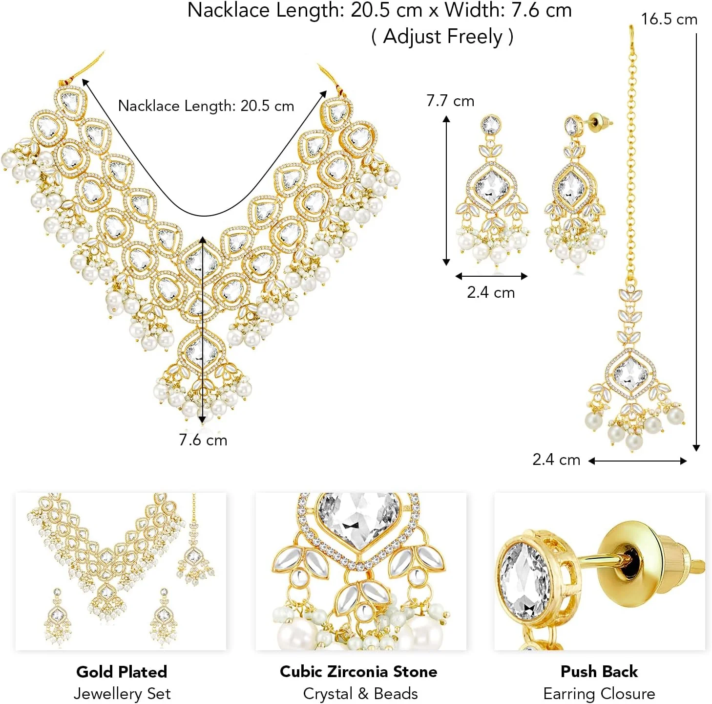 آهلی ست جواهرات زنانه شامل گردنبند نگیندار نقرهای با نگینهای سبز رنگ، گوشواره آویز و مانگتیکا آهلی ست جواهرات زنانه شامل گردنبند نگیندار نقرهای با نگینهای سبز رنگ، گوشواره آویز و مانگتیکا