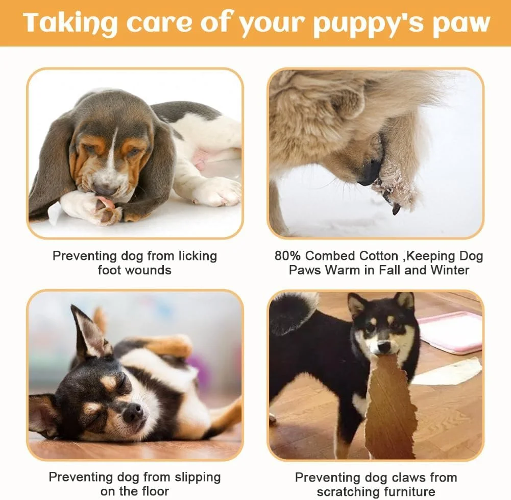 جوراب سگ ضد لغزش، محافظ پنجه و جلوگیری از لیسیدن برای سگ های کوچک و متوسط، جوراب تنفسی ضد لغزش سگ برای کشش داخلی، محافظت از پنجه در برابر پیاده روهای سرد/گرم، قابل شستشو