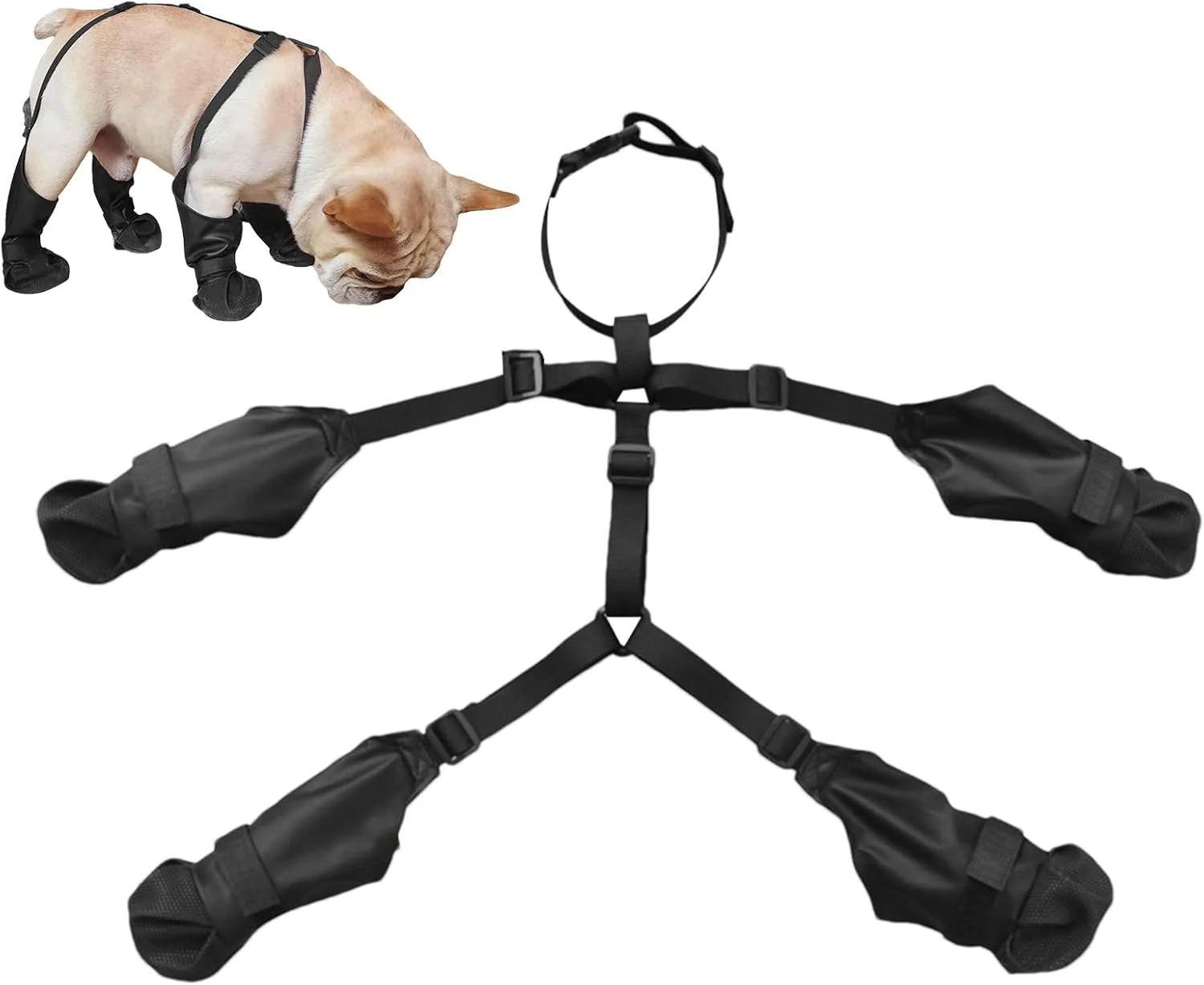 کفش سگ، محافظ ساق پا حیوانات خانگی ضد آلودگی، محافظ پنجه ضد لغزش و ضد کثیفی برای پیاده روی، تمرین، مسافرت در فضای باز در برف و باران زمستانی