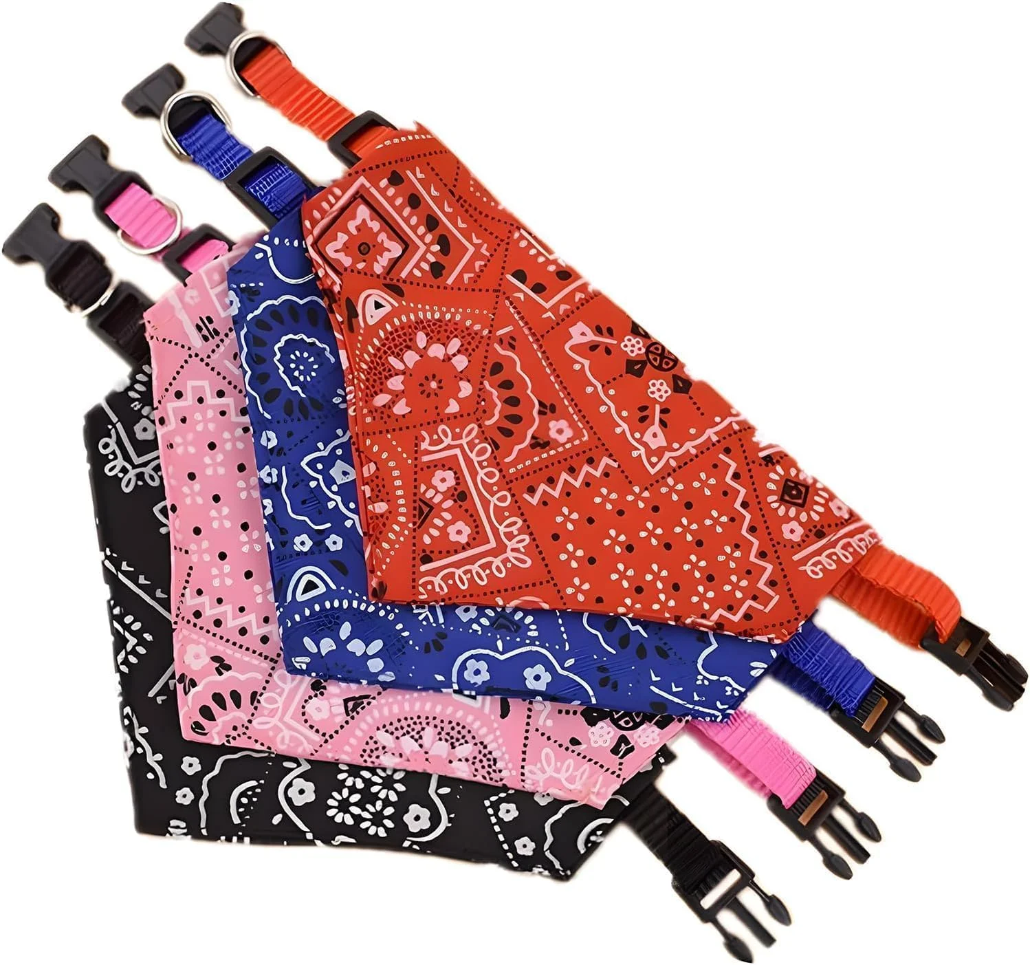 دستمال گردن سگ، 4 عدد دستمال گردن پنبه ای نرم و شستشو شو برای توله سگ، یقه دستمال گردن سگ قابل تنظیم، مناسب برای سگ های کوچک، متوسط ​​و بزرگ، روسری مثلثی