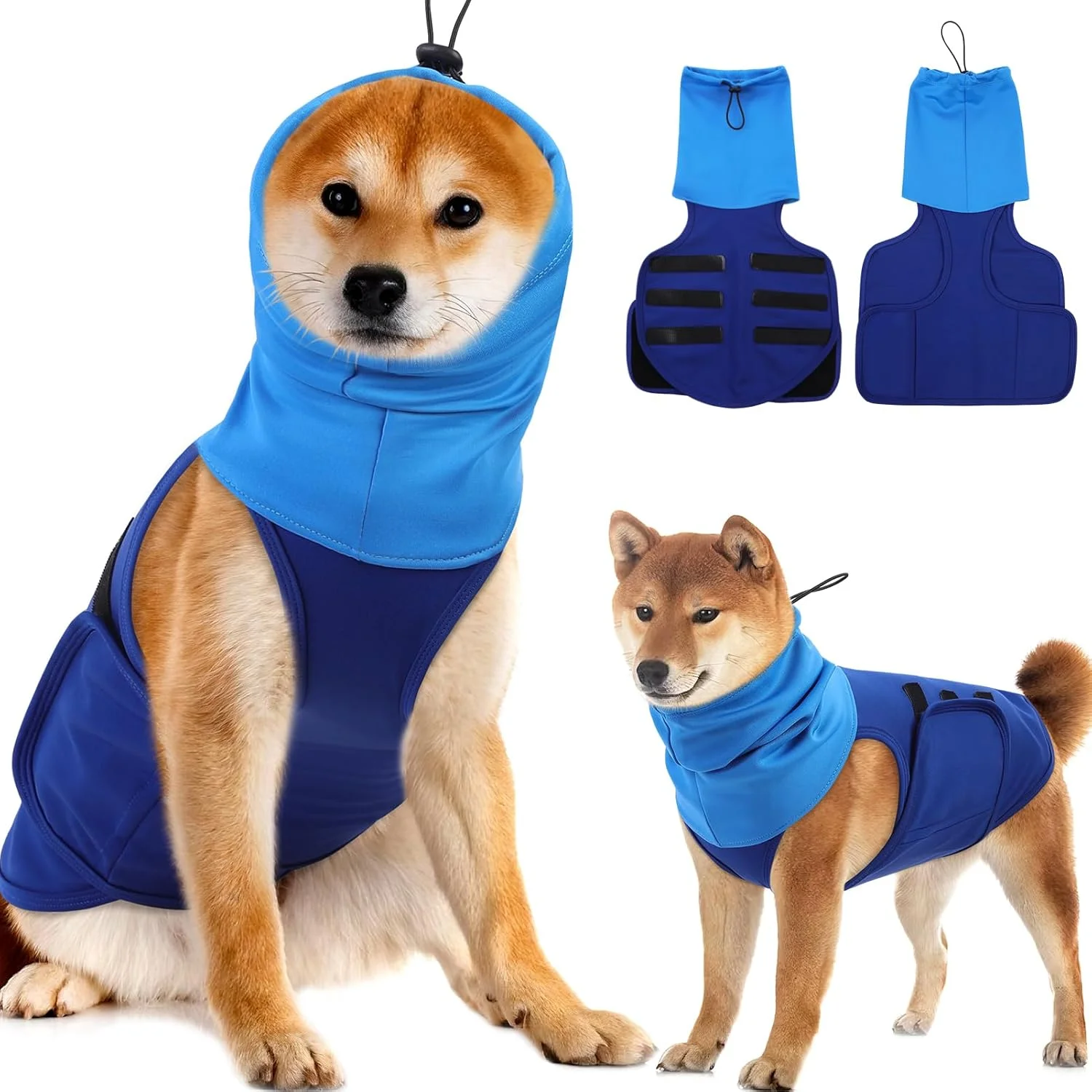 هودی ضد اضطراب سگ ASENKU، جلیقه آرامش بخش برای سگ ها، پیراهن کاهش دهنده استرس سگ برای رعد و برق، آتش بازی، سر و صدا، حیوان خانگی خود را بدون دارو و آموزش آرام نگه دارید، جلیقه آرامش بخش ضد اضطراب برای سگ های کوچک، متوسط و بزرگ