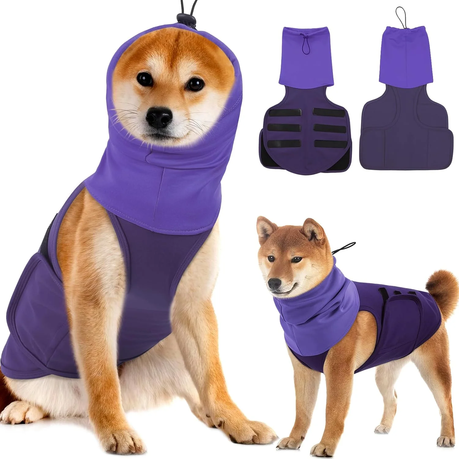 هودی ضد اضطراب سگ ASENKU، جلیقه آرام بخش برای سگ ها، پیراهن کاهش دهنده استرس سگ برای رعد و برق، آتش بازی، سر و صدا، حیوان خانگی خود را بدون دارو و آموزش آرام نگه دارید، جلیقه آرام بخش ضد اضطراب برای سگ های کوچک، متوسط و بزرگ