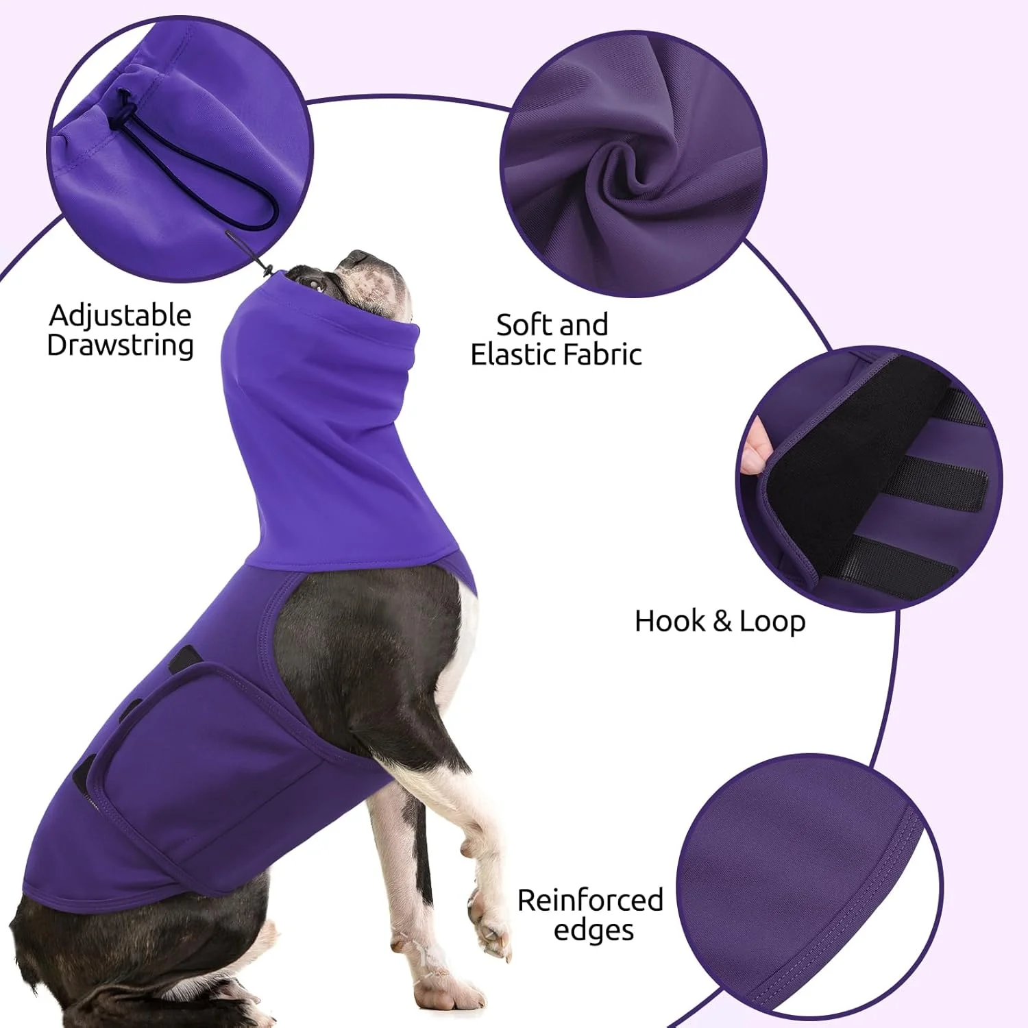 هودی ضد اضطراب سگ ASENKU، جلیقه آرام بخش برای سگ ها، پیراهن کاهش دهنده استرس سگ برای رعد و برق، آتش بازی، سر و صدا، حیوان خانگی خود را بدون دارو و آموزش آرام نگه دارید، جلیقه آرام بخش ضد اضطراب برای سگ های کوچک، متوسط و بزرگ