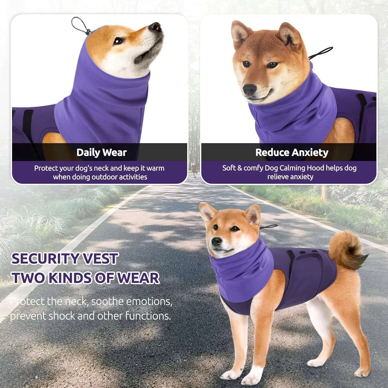 هودی ضد اضطراب سگ ASENKU، جلیقه آرام بخش برای سگ ها، پیراهن کاهش دهنده استرس سگ برای رعد و برق، آتش بازی، سر و صدا، حیوان خانگی خود را بدون دارو و آموزش آرام نگه دارید، جلیقه آرام بخش ضد اضطراب برای سگ های کوچک، متوسط و بزرگ