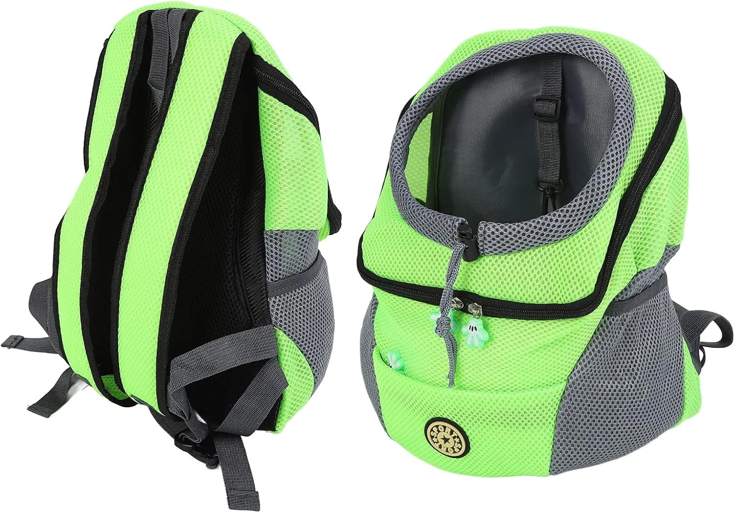 کیف کوله پشتی حمل گربه، کیف مسافرتی کوله پشتی سگ با طراحی زیپ دار برای ارتباط و تعامل حیوانات خانگی (سبز)