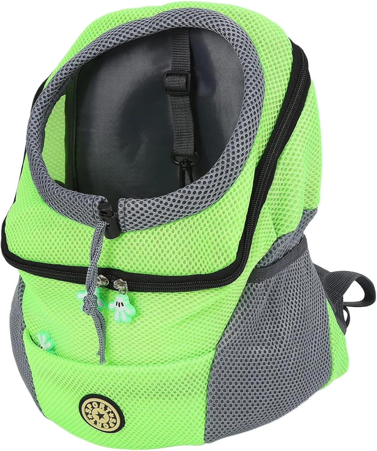 کیف کوله پشتی حمل گربه، کیف مسافرتی کوله پشتی سگ با طراحی زیپ دار برای ارتباط و تعامل حیوانات خانگی (سبز)