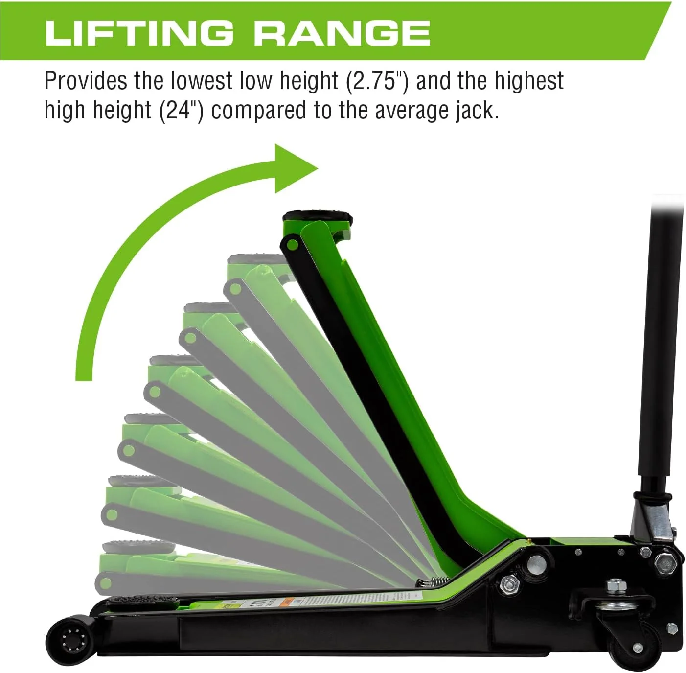 جک روغنی 2 تنی آرکان با بدنه فولادی و ارتفاع کم (A20016)