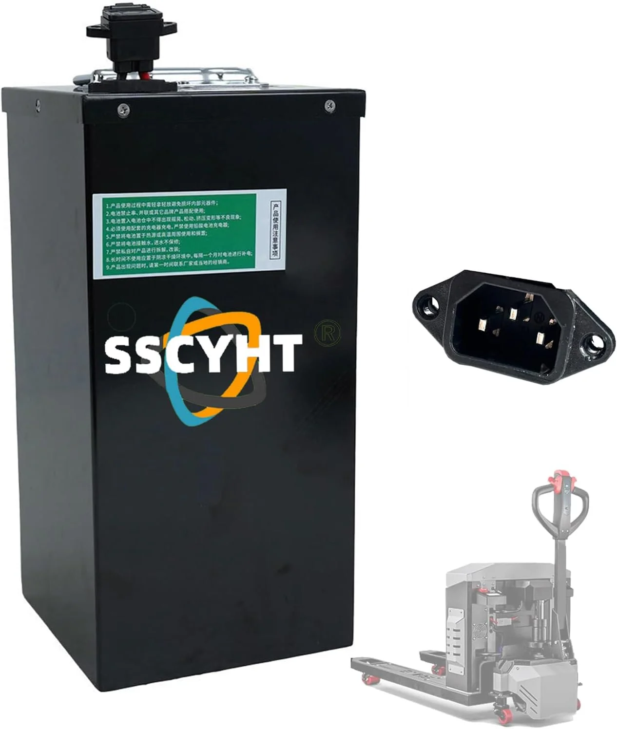 بسته باتری لیتیوم-یونی قابل جدا شدن SSCYHT 48V 30Ah، جایگزین باتری جک پالت برقی برای کیت یدکی موتور لیفتراک 1440Wh