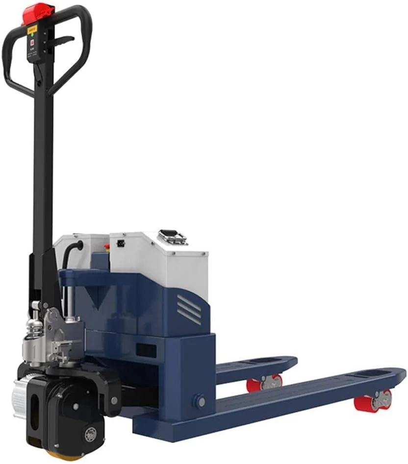 جک پالت برقی با ظرفیت 3000 کیلوگرم، جک پالت برقی پیاده‌روی با باتری لیتیومی، مناسب برای فضاهای تنگ (55 سانتی‌متر)