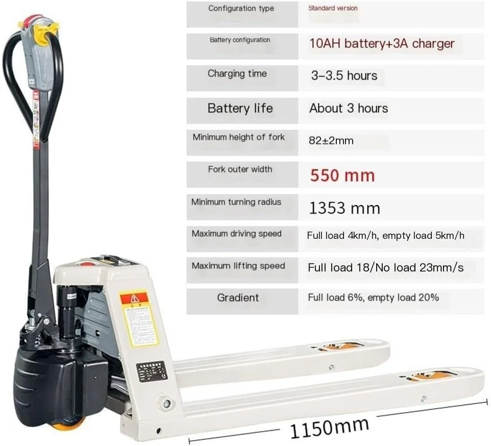 جک پالت برقی 1500 کیلوگرمی، ابزار جابجایی و بالابر انبار، لیفتراک پالت (68.5 سانتی متر)