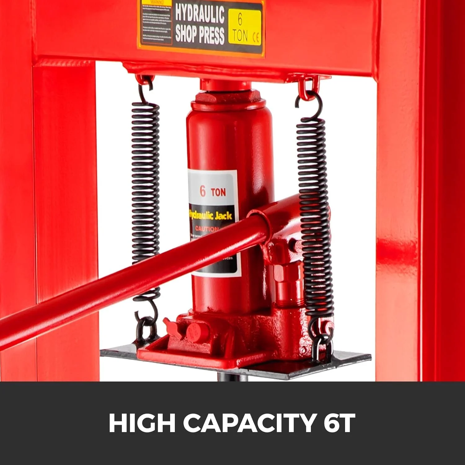 پرس هیدرولیک 6 تنی ERTUUYD برای کارگاه، پایه جک H-Frame قرمز 6000 کیلوگرمی با صفحات فولادی سنگین برای گاراژ یا کارگاه و موارد دیگر