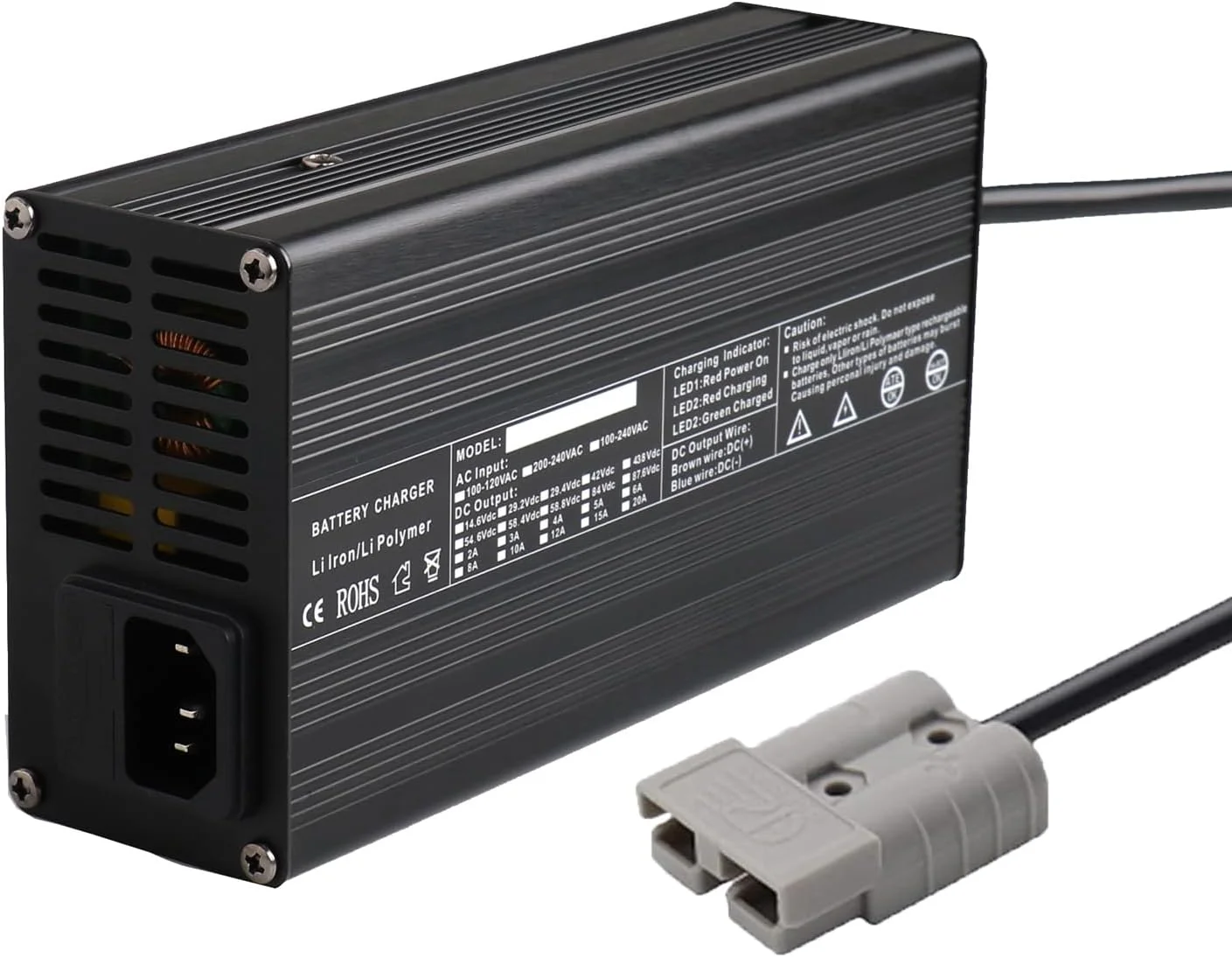 شارژرهای باتری لیفتراک 12V/24V/36V/48V/60V/72V با کانکتور اندرسون 50A/120A/175A برای جک پالت برقی، لیفتراک، کف شوی