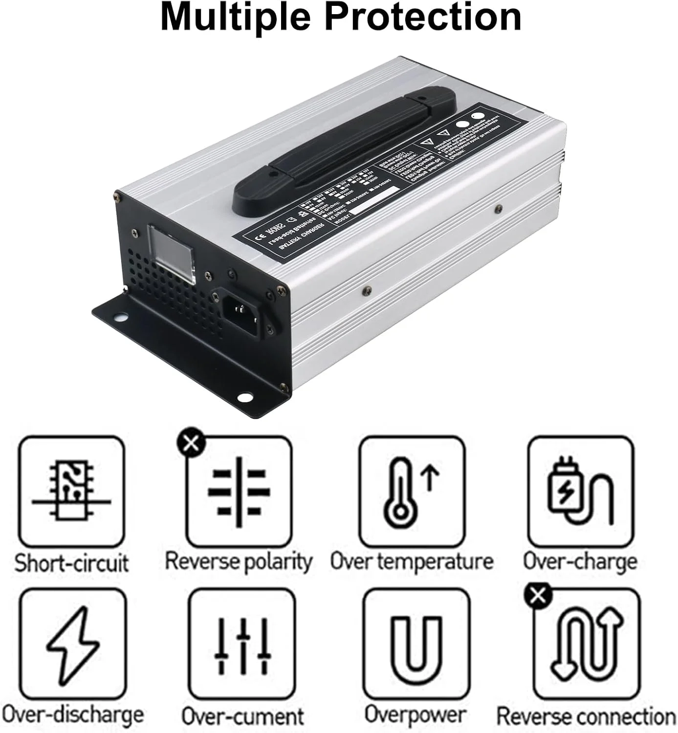 شارژر باتری لیفتراک 48 ولت 20 آمپر، شارژر باتری اسید سرب 1200 وات، نمایشگر LCD شارژ قطره ای، برای لیفتراک، جک پالت، کف شوی، گلف کارت، 48 ولت 20 آمپر، G
