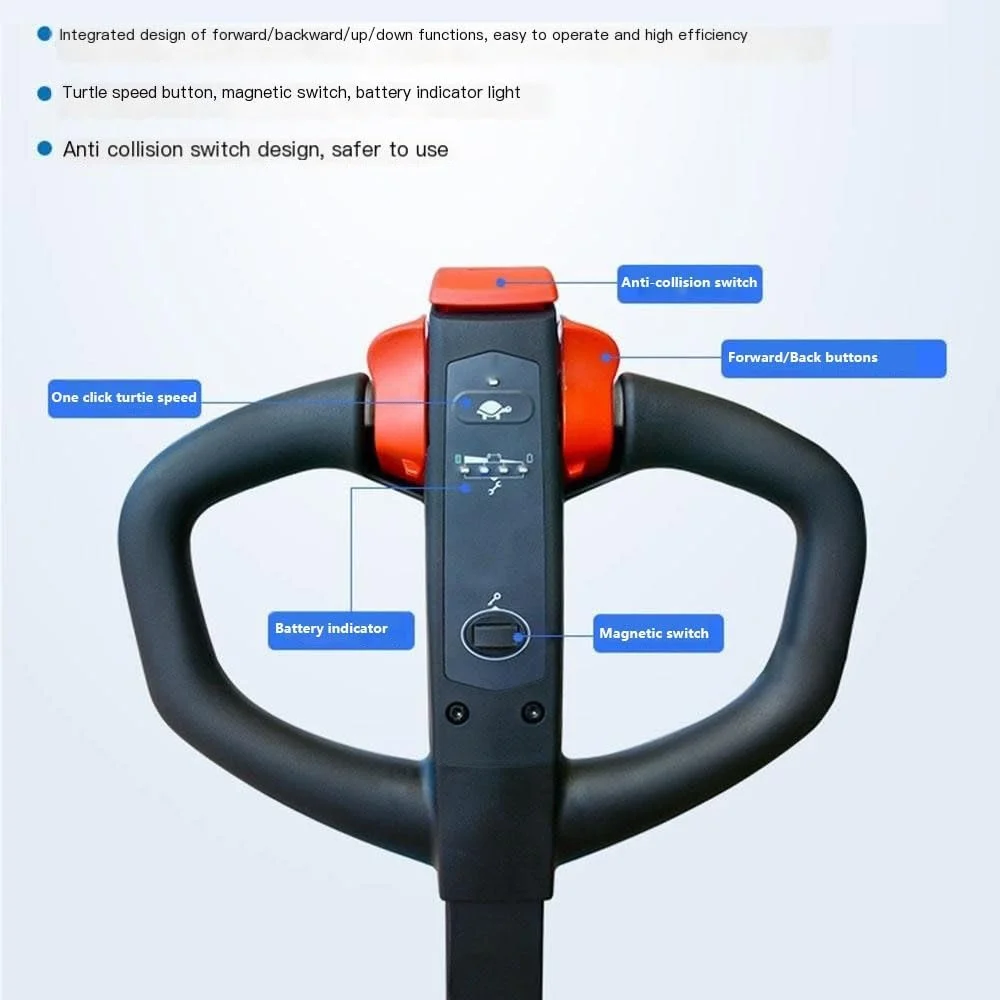 پالت تراک برقی GLigeT، پالت تراک سنگین، ظرفیت 1500 کیلوگرم، شاخک های لیتیومی، جک بالابر برای فضاهای باریک پالت تراک های دستی (55 سانتی متر) پالت تراک برقی GLigeT، پالت تراک سنگین، ظرفیت 1500 کیلوگرم، شاخک های لیتیومی، جک بالابر برای فضاهای باریک پالت تراک های دستی (55 سانتی متر)