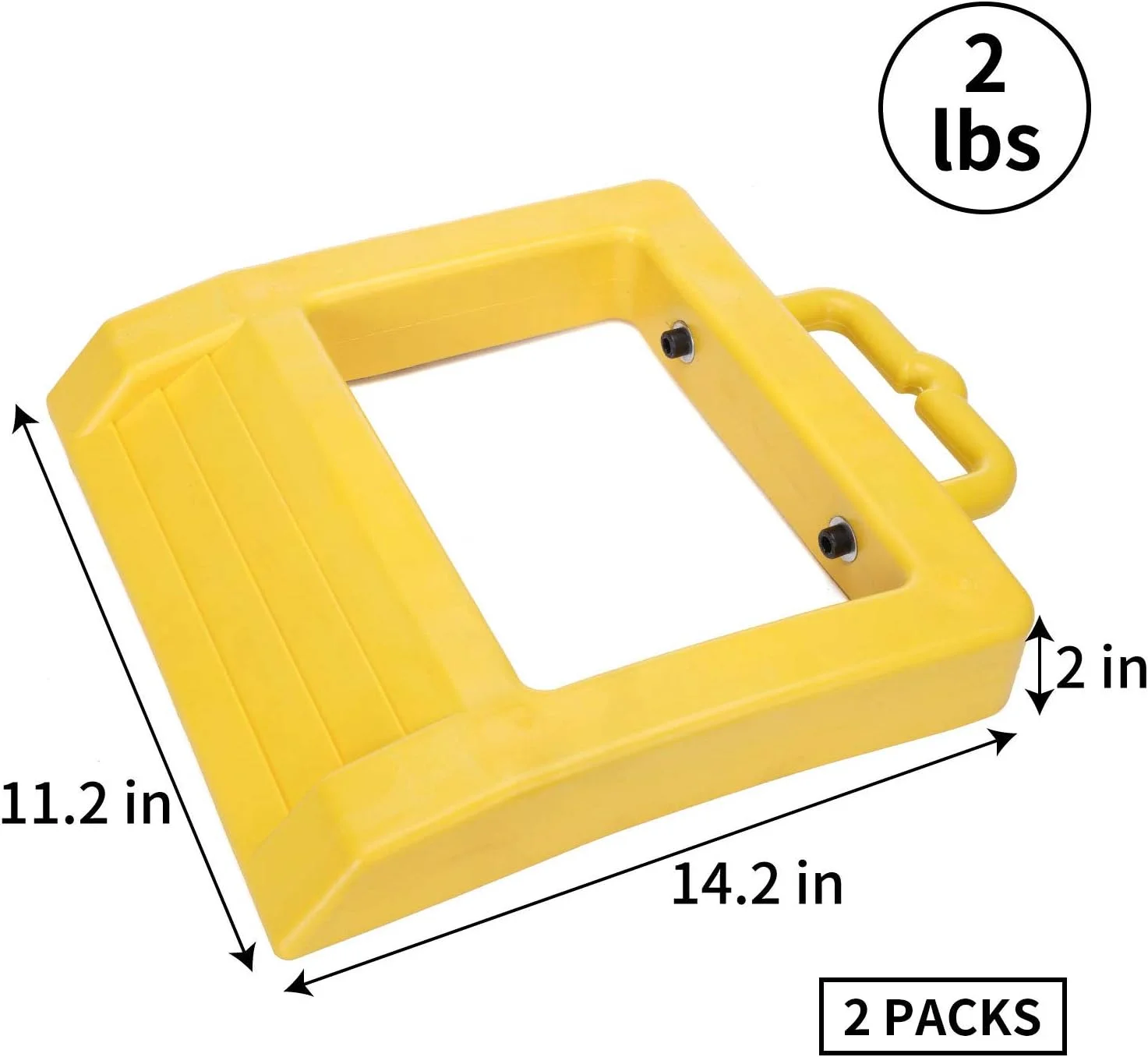 نگهدارنده چرخ پالت تراک Homeon Wheels، مقاوم و سنگین، طول 36 سانتی متر، عرض 29.5 سانتی متر، ارتفاع 5 سانتی متر، بسته 2 عددی (زرد)