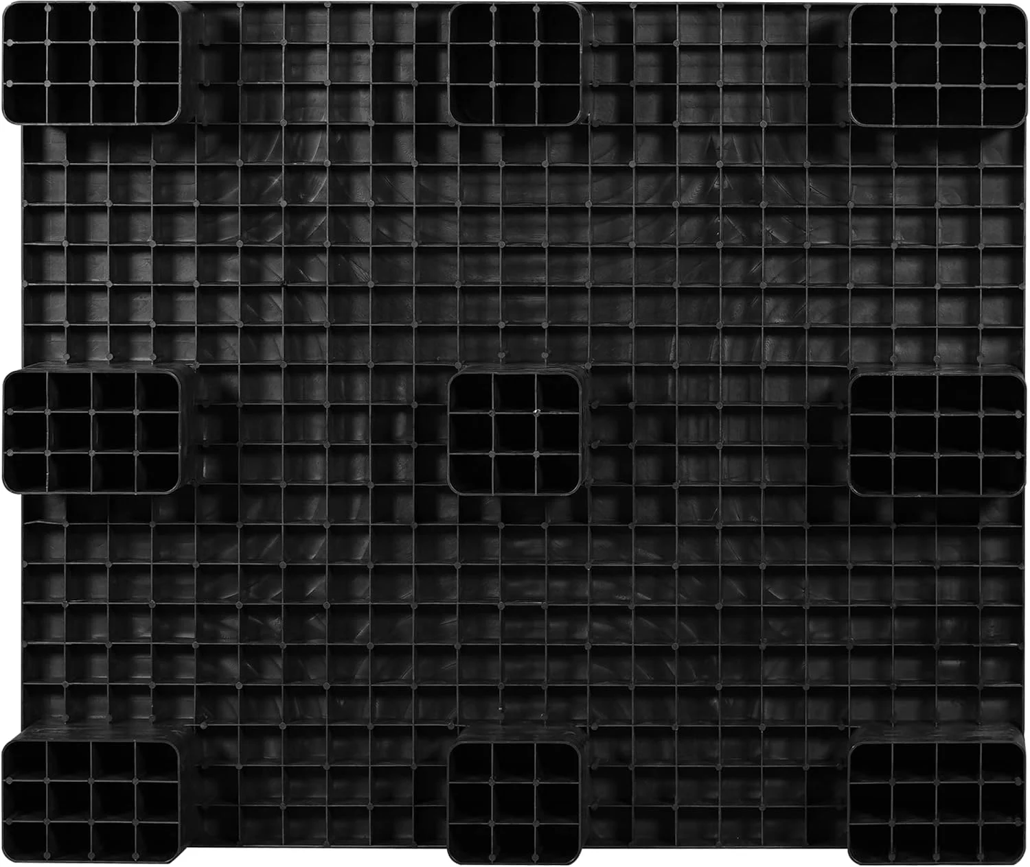 پالت نه فوتی عرشه بسته سنگین، 100x120 سانتی متر، پلاستیک پلی پروپیلن، قالب یک تکه، 11 کیلوگرم - بار استاتیک 4 تن و بار دینامیک 1 تن، بادوام و با استحکام بالا - مشکی (تک)
