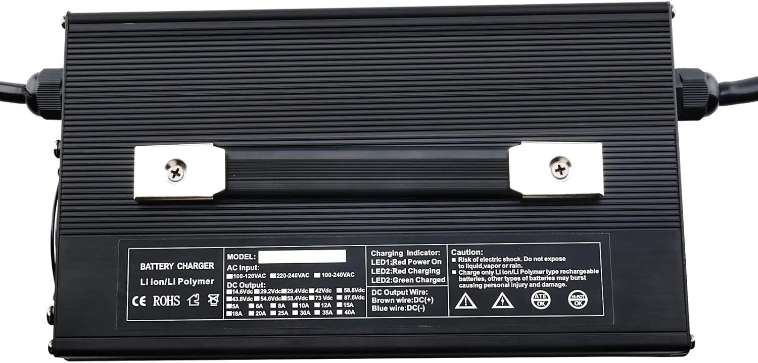 شارژر باتری اسیدی سربی 12V/24V/36V/48V/60V/72V، شارژر باتری لیفتراک، شارژر باتری 1500W، برای جک پالت، لیفتراک برقی، گلف کارت، 36 ولت 32 آمپر، 10#