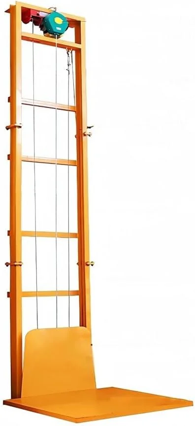 بالابر برقی کوچک خانگی برای حمل بار ساخته شده از سیم فولادی، سکوی بالابر ساده برای لجستیک انبار، حداکثر ظرفیت تحمل بار 500 کیلوگرم