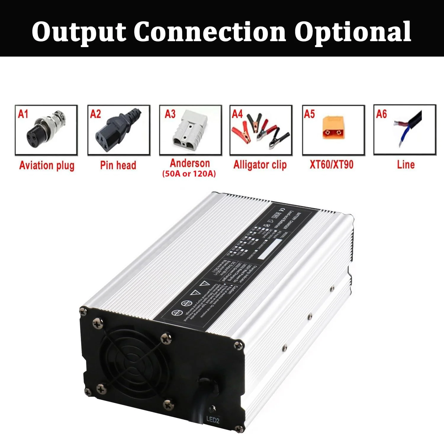 شارژر باتری اسیدی سربی 900 واتی 48 ولت 15 آمپر برای AGM/GEL/WET/گرافن، با شارژ قطرهای، گزینههای خروجی چندگانه برای جکهای پالت/اسکرابرها/ماشینهای گلف شارژر باتری اسیدی سربی 900 واتی 48 ولت 15 آمپر برای AGM/GEL/WET/گرافن، با شارژ قطرهای، گزینههای خروجی چندگانه برای جکهای پالت/اسکرابرها/ماشینهای گلف