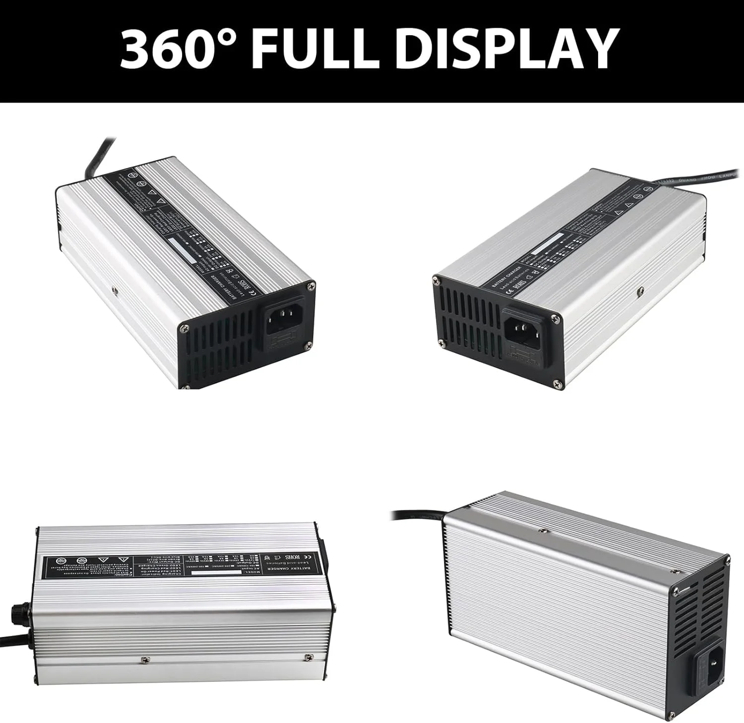 شارژر باتری اسیدی سربی 900 واتی 48 ولت 15 آمپر برای AGM/GEL/WET/گرافن، با شارژ قطرهای، گزینههای خروجی چندگانه برای جکهای پالت/اسکرابرها/ماشینهای گلف شارژر باتری اسیدی سربی 900 واتی 48 ولت 15 آمپر برای AGM/GEL/WET/گرافن، با شارژ قطرهای، گزینههای خروجی چندگانه برای جکهای پالت/اسکرابرها/ماشینهای گلف