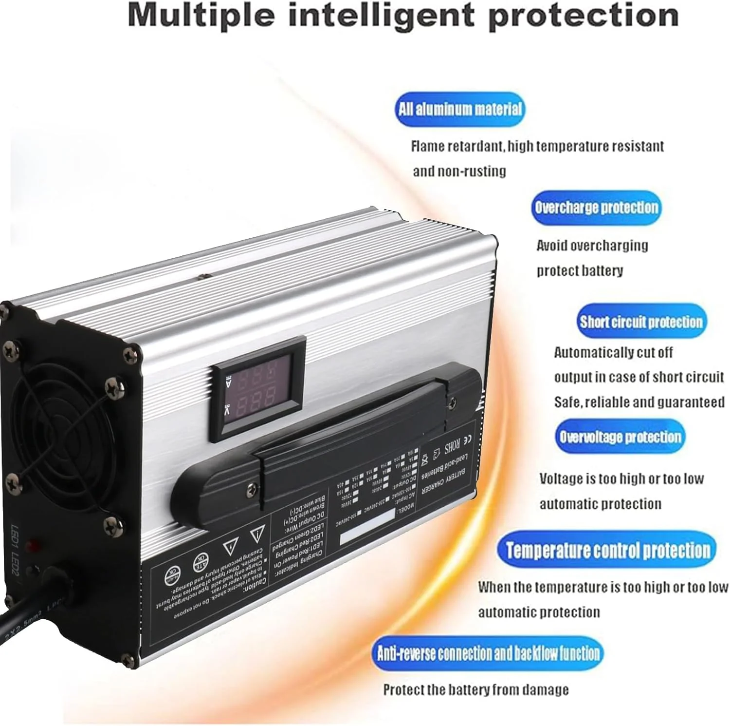 شارژر باتری ۹۰۰ واتی Lzyjckz با توان بالا برای لیفتراک، ۱۲ ولت/۲۴ ولت/۳۶ ولت/۴۸ ولت/۶۰ ولت/۷۲ ولت با نمایشگر LCD و دوشاخه اندرسون ۵۰ آمپر/۱۲۰ آمپر، برای لیفتراک برقی، جک پالت، کف شوی شارژر باتری ۹۰۰ واتی Lzyjckz با توان بالا برای لیفتراک، ۱۲ ولت/۲۴ ولت/۳۶ ولت/۴۸ ولت/۶۰ ولت/۷۲ ولت با نمایشگر LCD و دوشاخه اندرسون ۵۰ آمپر/۱۲۰ آمپر، برای لیفتراک برقی، جک پالت، کف شوی