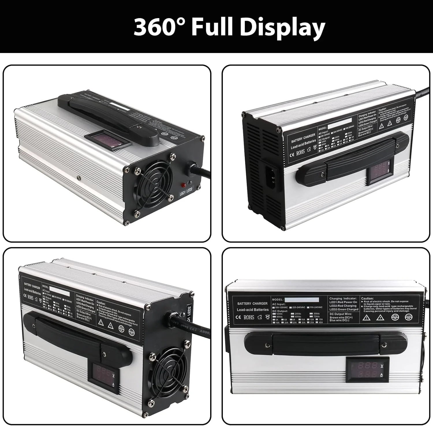 شارژر باتری ۹۰۰ واتی Lzyjckz با توان بالا برای لیفتراک، ۱۲ ولت/۲۴ ولت/۳۶ ولت/۴۸ ولت/۶۰ ولت/۷۲ ولت با نمایشگر LCD و دوشاخه اندرسون ۵۰ آمپر/۱۲۰ آمپر، برای لیفتراک برقی، جک پالت، کف شوی شارژر باتری ۹۰۰ واتی Lzyjckz با توان بالا برای لیفتراک، ۱۲ ولت/۲۴ ولت/۳۶ ولت/۴۸ ولت/۶۰ ولت/۷۲ ولت با نمایشگر LCD و دوشاخه اندرسون ۵۰ آمپر/۱۲۰ آمپر، برای لیفتراک برقی، جک پالت، کف شوی