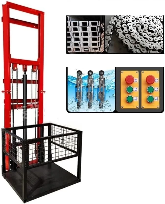 سکوی بالابر برقی کوچک حمل مواد برای بلند کردن کالا در کارخانه ها و انبارهای خانگی جک پالت