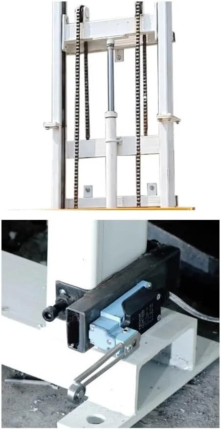بالابر باربری برقی کوچک، سکوی بالابر بار با میله راهنما برای انبارها، کارخانه ها و مصارف خانگی