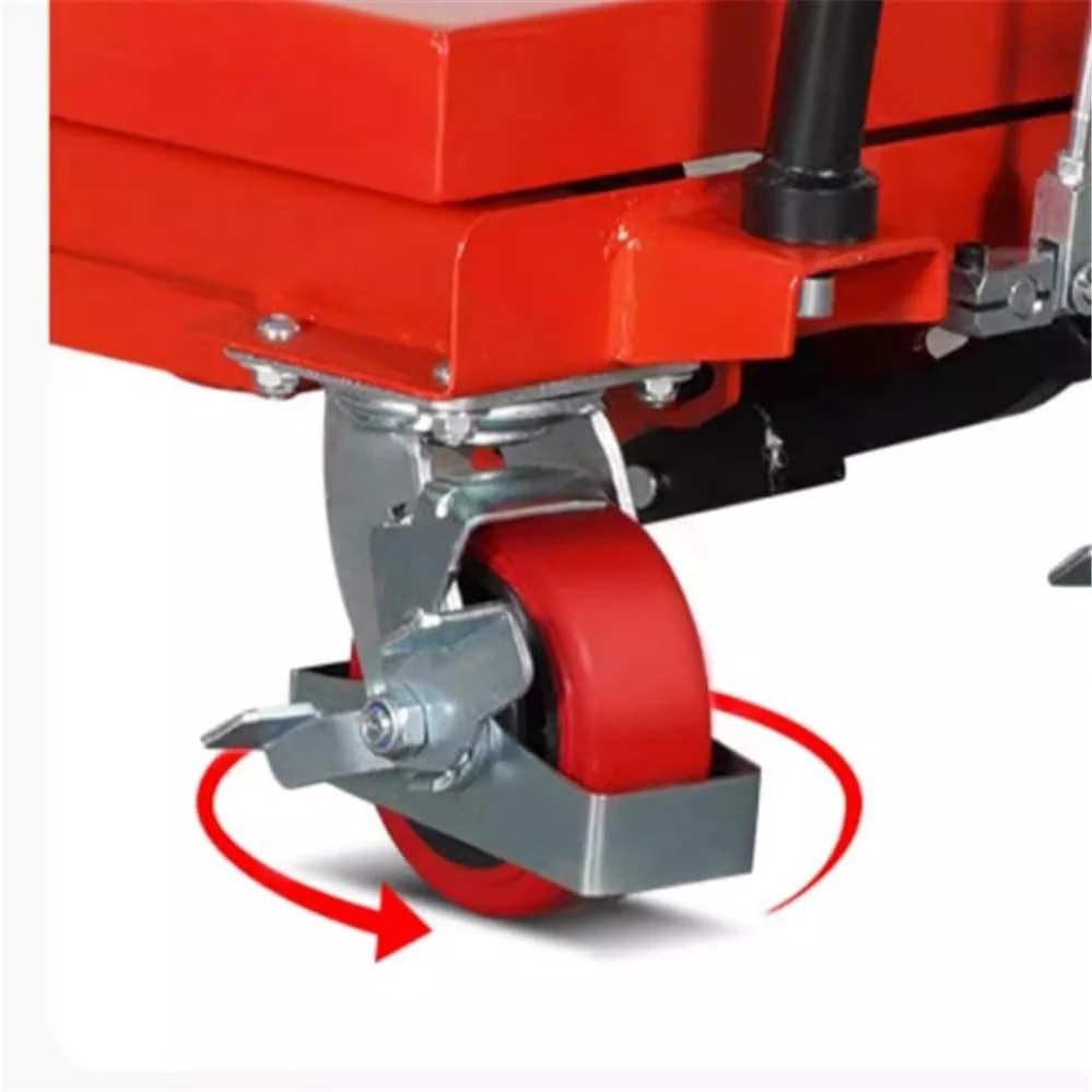 چرخ دستی حمل مواد، سکوی بالابر هیدرولیک دستی، بالابر کوچک متحرک، چرخ دستی تخت قیچی دار (کوچک)