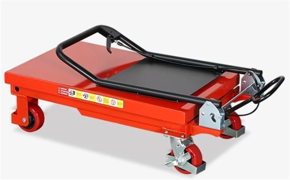 چرخ دستی حمل مواد، بالابر هیدرولیک متحرک کوچک با سکوی تخت