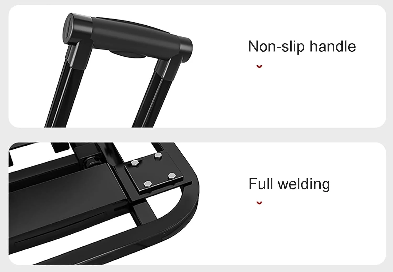 چرخ دستی حمل بار سنگین، چرخ دستی چند منظوره، چرخ دستی تاشو برای انبار، کارگاه، گاراژ (خاکستری، 70x37x100 سانتی متر)