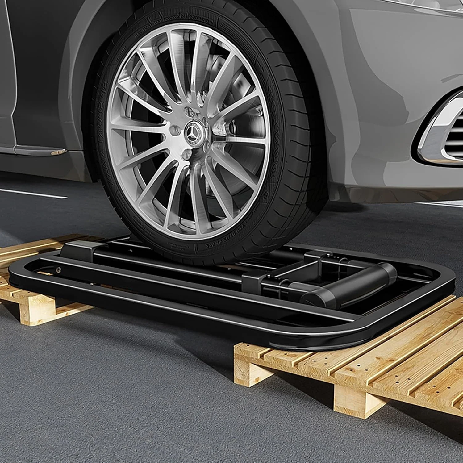 چرخ دستی حمل بار سنگین، چرخ دستی چند منظوره، چرخ دستی تاشو برای انبار، کارگاه، گاراژ (خاکستری، 70x37x100 سانتی متر)