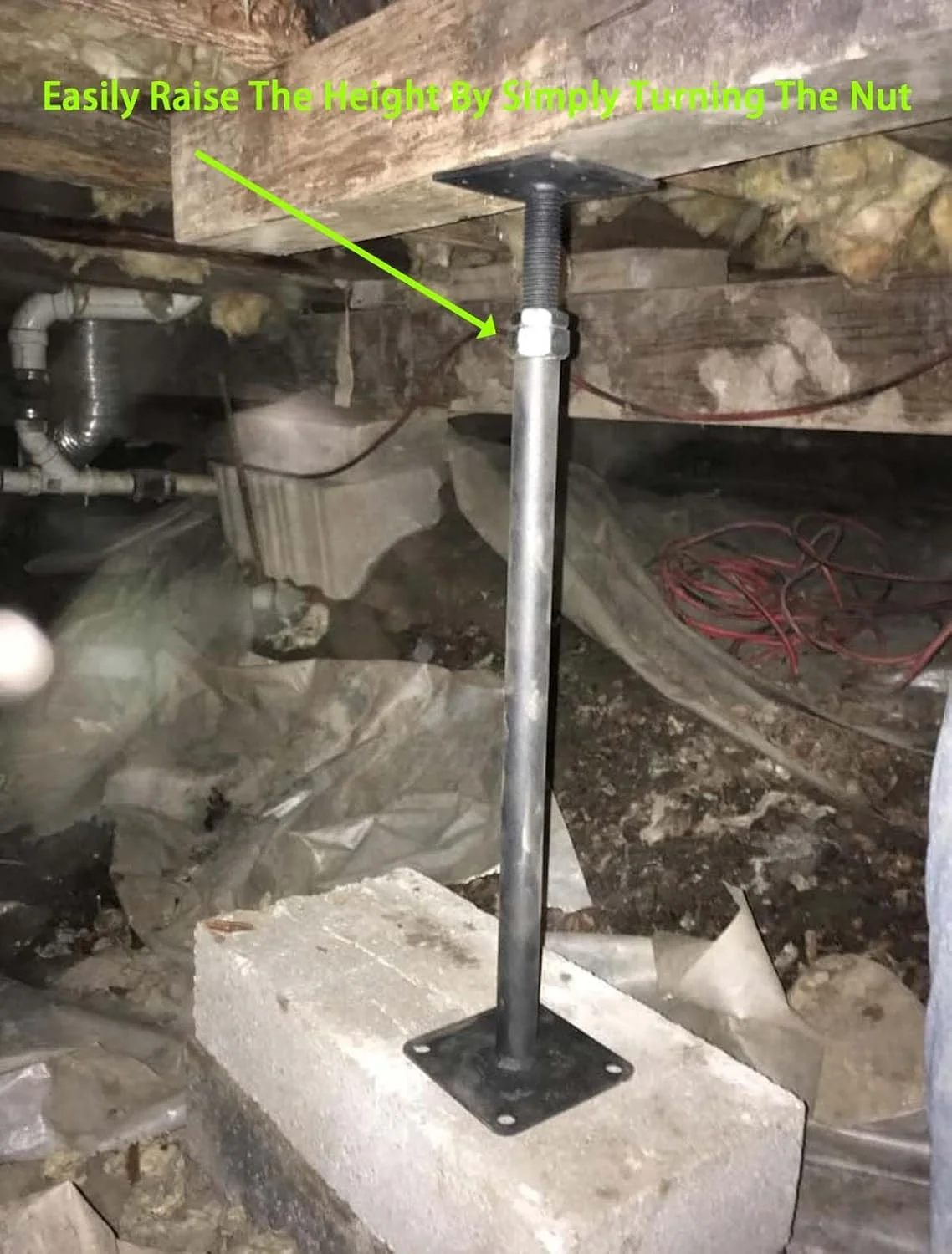 بسته 2 عددی پایه جک قابل تنظیم 6 تا 9 اینچ، مینی جک پیچی برای پشتیبانی موقت و تراز کردن