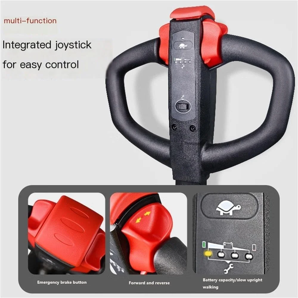 جک پالت برقی، به راحتی 1500 کیلوگرم مواد را جابجا کنید. جک پالت سنگین برای فضاهای باریک (68.5 سانتی متر)