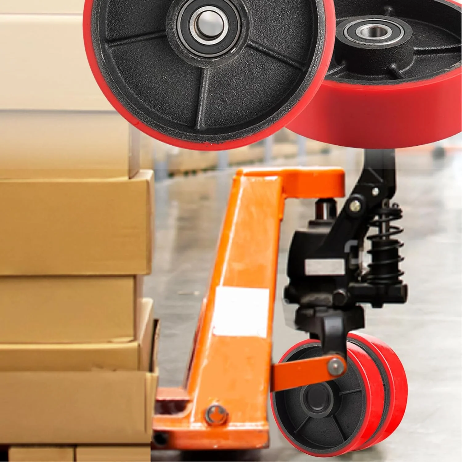 چرخ های جک پالت، چرخ های فرمان کامیون با بلبرینگ شناسه 20 میلی متر، جایگزینی چرخ کاستور لیفتراک 7 اینچ در 2 اینچ یک جفت