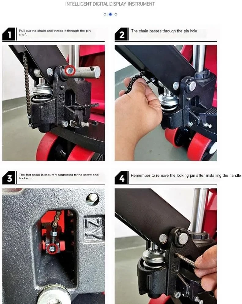 ترازو جک پالت، ظرفیت بالا 2000 کیلوگرم، دقت 0.5 کیلوگرم، اندازه شاخک 117 * 68 سانتیمتر، جک پالت سنگین