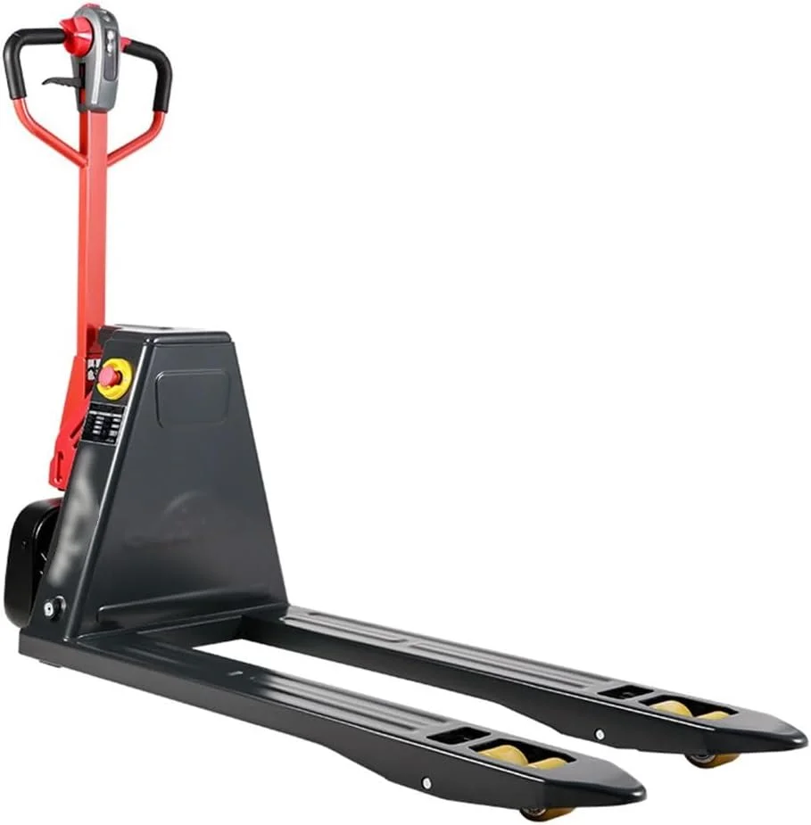 چرخ دستی حمل بار برقی کامل، جک پالت لیتیومی برای جابجایی مواد، انبار، سوپرمارکت با ظرفیت 1500 کیلوگرم، چرخ دستی سنگین روی چرخ (68.5 سانتی متر)