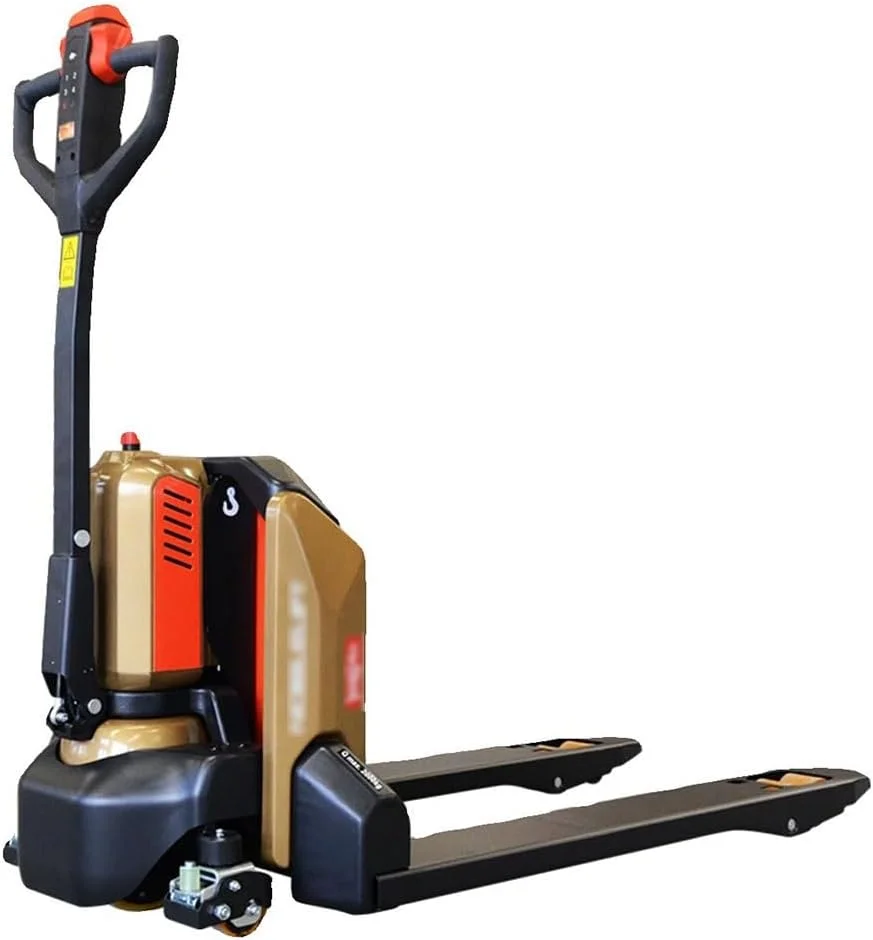 چرخ دستی پالت برقی کامل با ظرفیت 1500 کیلوگرم، باتری لیتیومی، نوع مینی، کامیون پالت پیاده روی، جک پالت برای فضای باریک، چرخ دستی سنگین روی چرخ (68.5 سانتی متر)