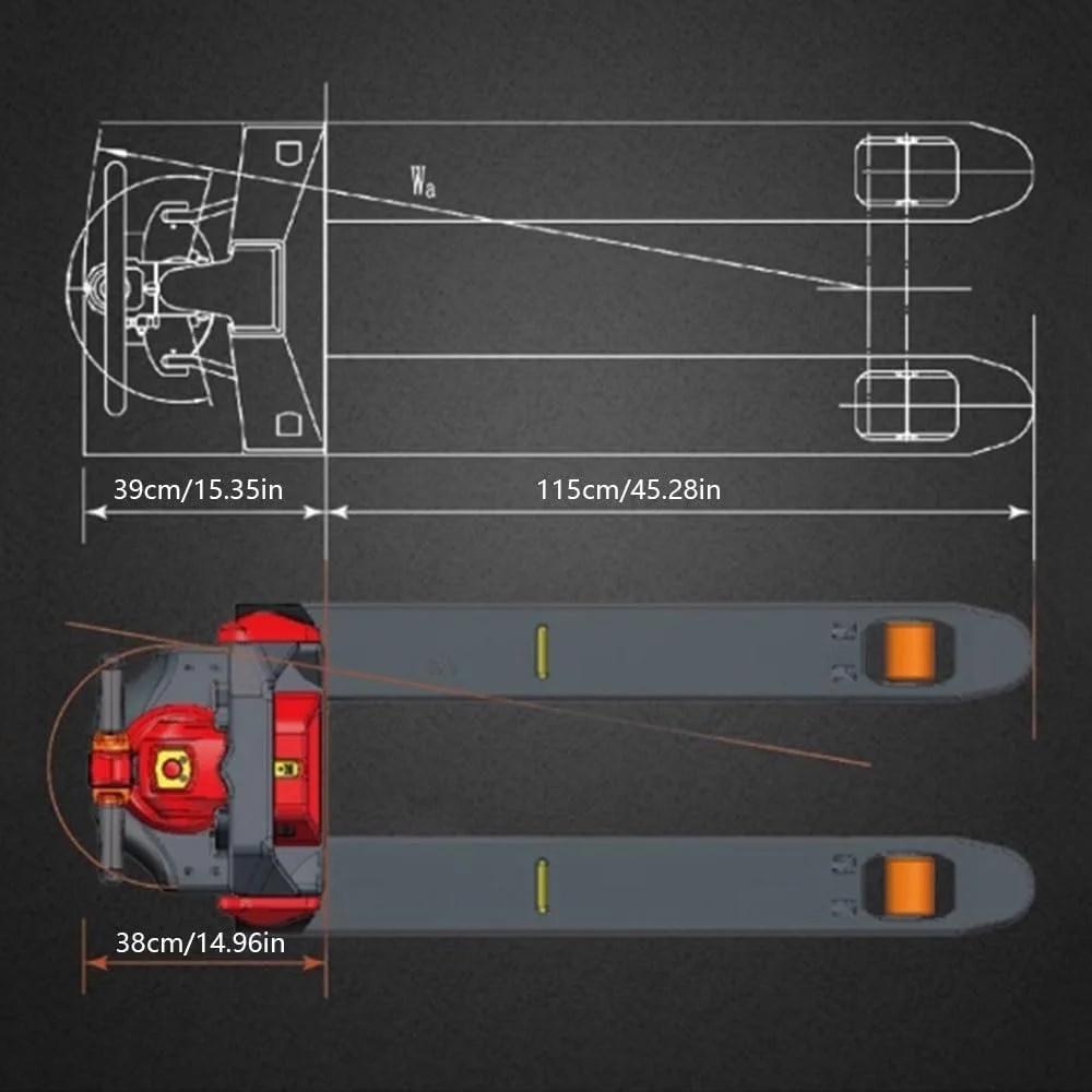 چرخ دستی سکویی جک پالت برقی کامل با ظرفیت 1500 کیلوگرم، اندازه چنگال 117 سانتی متر در 68.5 سانتی متر، کامیون های پالت برقی برای فضای باریک، جابجایی داخلی و بلند کردن چرخ دستی سنگین روی چرخ