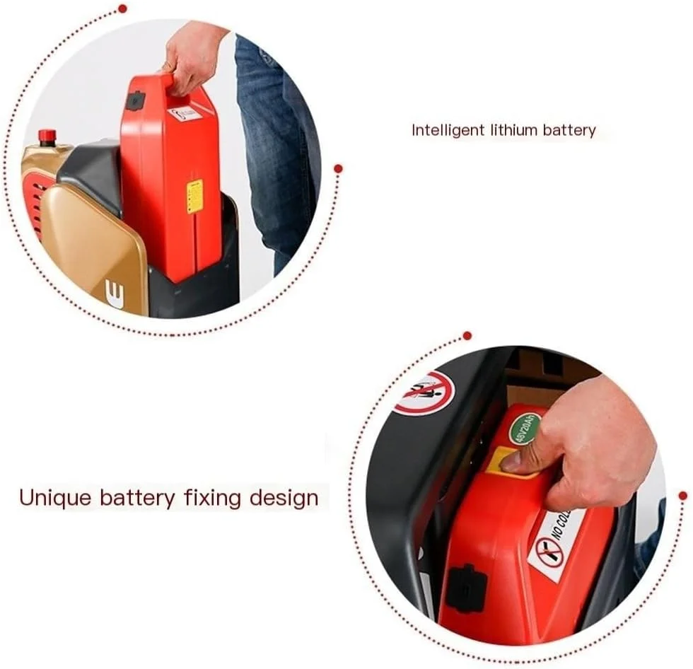 چرخ دستی سکویی جک پالت برقی کامل با ظرفیت 1500 کیلوگرم، اندازه چنگال 117 سانتی متر در 68.5 سانتی متر، کامیون های پالت برقی برای فضای باریک، جابجایی داخلی و بلند کردن چرخ دستی سنگین روی چرخ