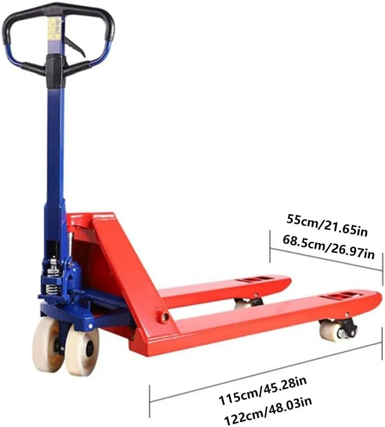 چرخ دستی حمل بار 8 تنی با پمپ هیدرولیک دستی، لیفتراک پالت، چرخ دستی سنگین 8000 کیلوگرمی با چرخ (68.5 سانتی متر)