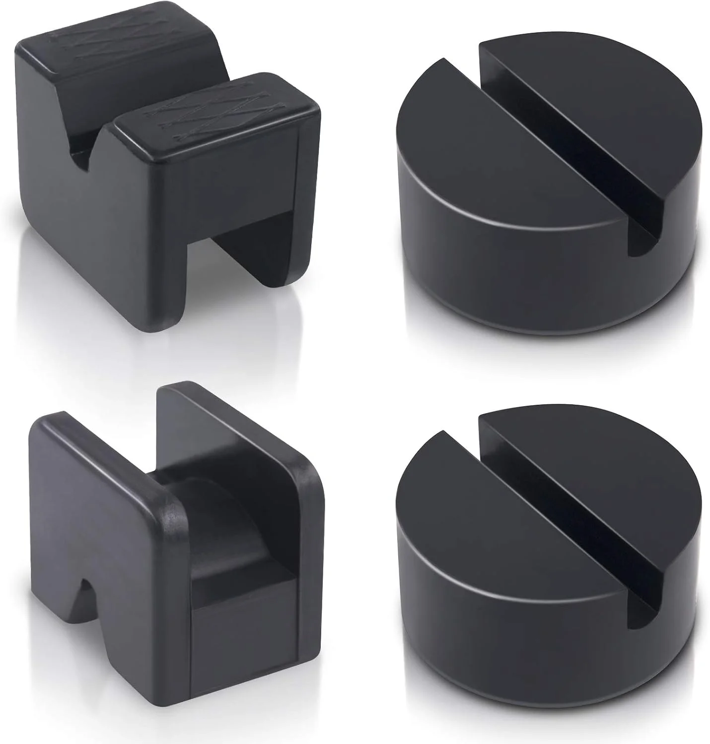 آداپتور پد جک زمینی Rustark بسته 4 عددی برای پایه جک 2-3 تنی، پدهای دیسکی جک لاستیکی سنگین جهانی، محافظ ریل فریم شکاف دار برای بلند کردن خودرو