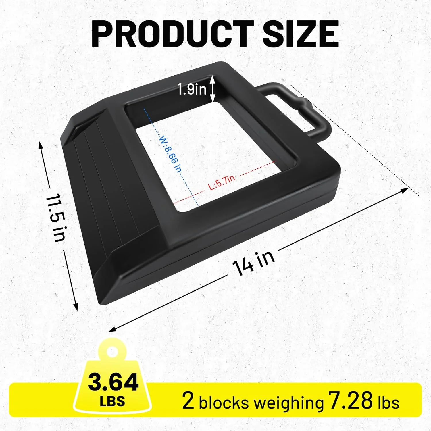نگهدارنده جک پالت لاستیکی ROBLOCK، بسته 2 عددی، نگهدارنده چرخ جک پالت سنگین، طول 36 سانتی متر، عرض 28 سانتی متر، ارتفاع 5 سانتی متر (مشکی)