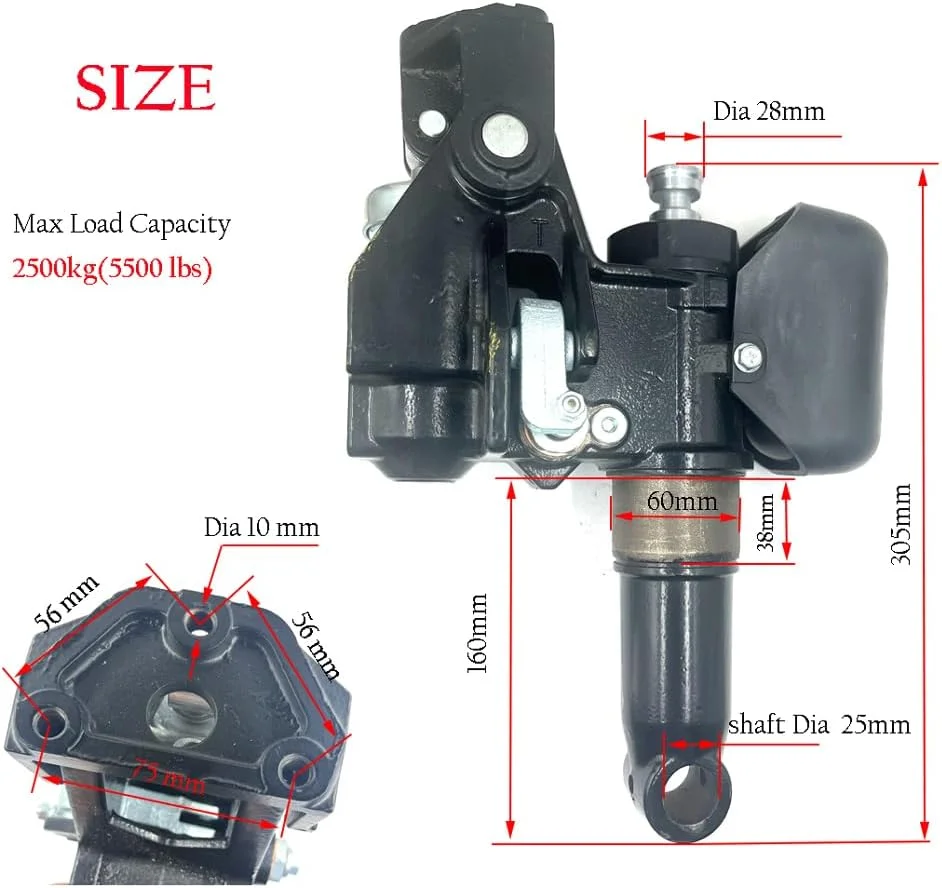پمپ جک پالت، مناسب برای تعمیر و بازسازی جک پالت دستی با ظرفیت 2500 کیلوگرم، شفت 60 میلی‌متری