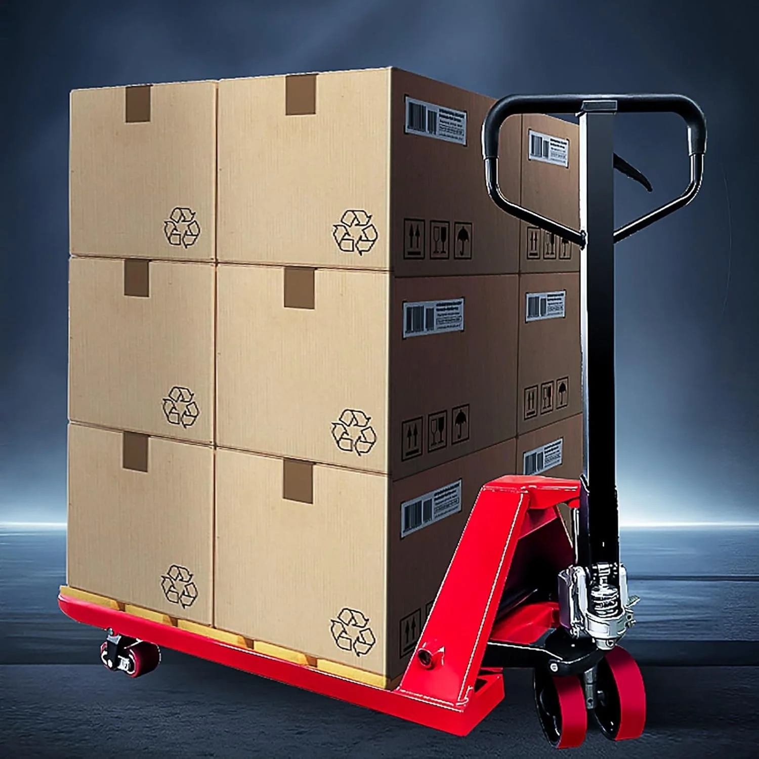 جک پالت دستی با قاب فولادی و سیلندر یکپارچه برای ایمنی انبار و کارخانه جک پالت دستی با قاب فولادی و سیلندر یکپارچه برای ایمنی انبار و کارخانه