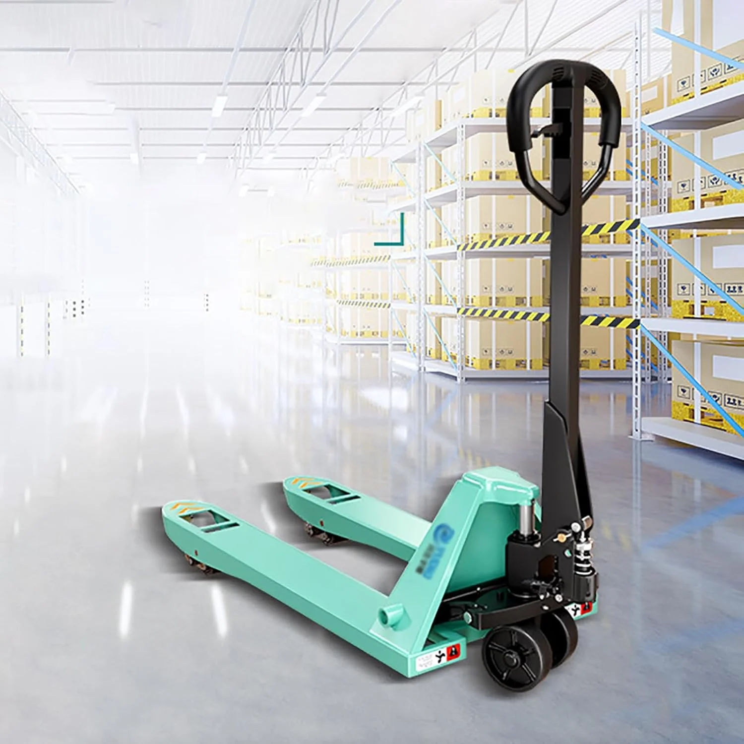 جک پالت دستی رایانانگ با چرخ‌های PU و سیلندر مهر و موم شده، ایده‌آل برای انبارها و لجستیک